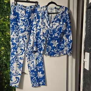 Zara Blue and White Patterned Set